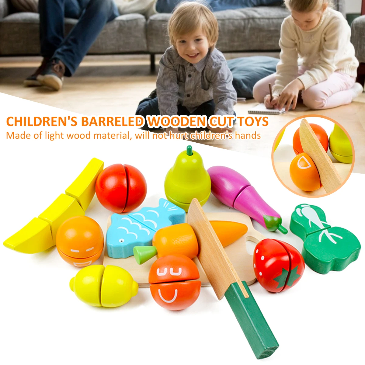 Wooden Cutting Fruits Toys High Simulation Vegetable Cut Toy w/ 11pcs Cuttable Toy for 2+ Years Old Kids
Wooden Cutting Fruits Toys High Simulation Vegetable Cut Toy w/ 11pcs Cuttable Toy for 2+ Years Old Kids