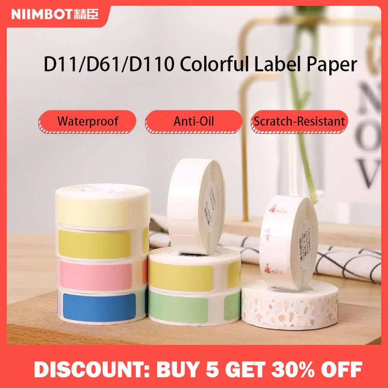 Niimbot D11/D110/D61 Mini Label printer paper Printing Label Waterproof Price Label Pure Color Scratch-Resistant Label Stick
Niimbot D11/D110/D61 Mini Label printer paper Printing Label Waterproof Price Label Pure Color Scratch-Resistant Label Stick