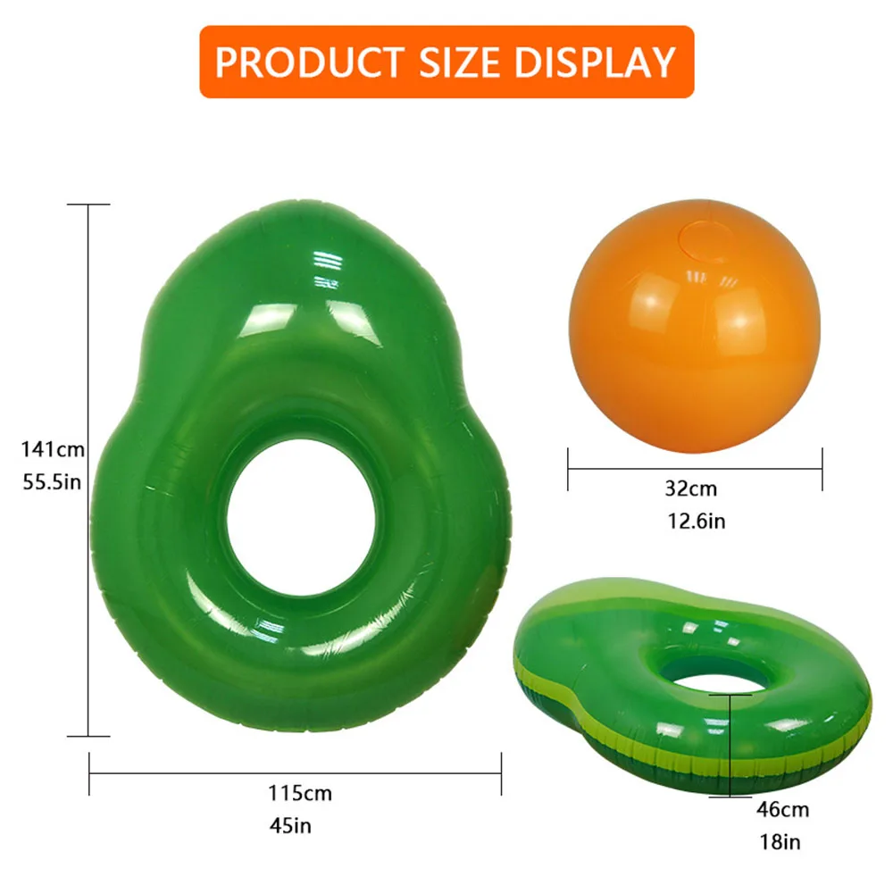 Ring With Ball Fun Lounger Swimming Water Sports Pool Float Toy Giant Kids Adults Outdoor Summer Inflatable Avocado Beach Party
Ring With Ball Fun Lounger Swimming Water Sports Pool Float Toy Giant Kids Adults Outdoor Summer Inflatable Avocado Beach Party