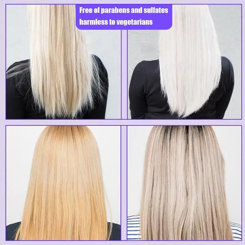 

100ml Blonde Purple Hair Shampoo Removes Yellow And Brassy Tones To Silver Blonde Bleached Gray Hair Dye Effective Shampoo