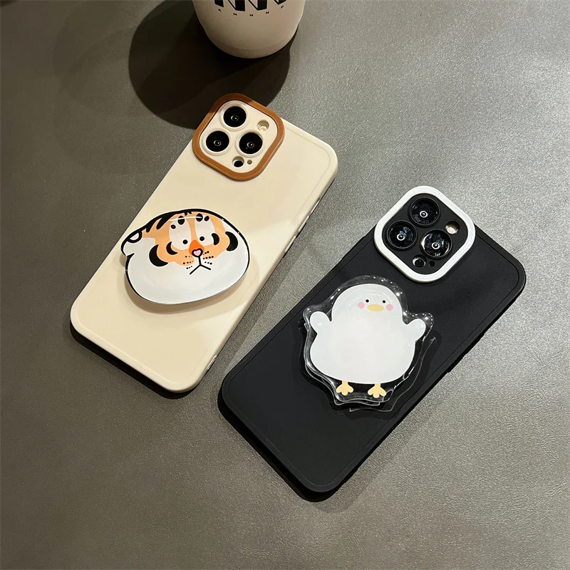 Cartoon Cute Plain Colour Phone Cases For iphone 13 12 Pro 11 XS Max XR 7 8 Plus X Matte Back Cover With Tiger Penguin Holder
Cartoon Cute Plain Colour Phone Cases For iphone 13 12 Pro 11 XS Max XR 7 8 Plus X Matte Back Cover With Tiger Penguin Holder