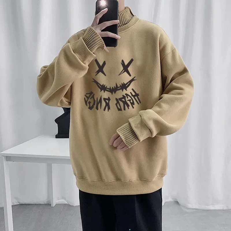 Dark hip hop sweater turtleneck hoodie male Korean version loose trend fake two fleece plus thick coat top male black толстовка
Dark hip hop sweater turtleneck hoodie male Korean version loose trend fake two fleece plus thick coat top male black толстовка
