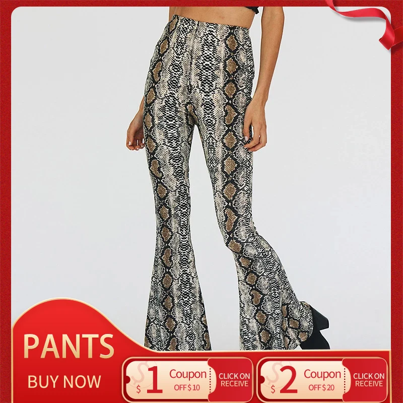 Женские спортивные брюки-клеш, повседневные брюки с эластичным завышенным поясом, принтом тигра и леопарда и змеи, 2021 
Женские спортивные брюки-клеш, повседневные брюки с эластичным завышенным поясом, принтом тигра и леопарда и змеи, 2021