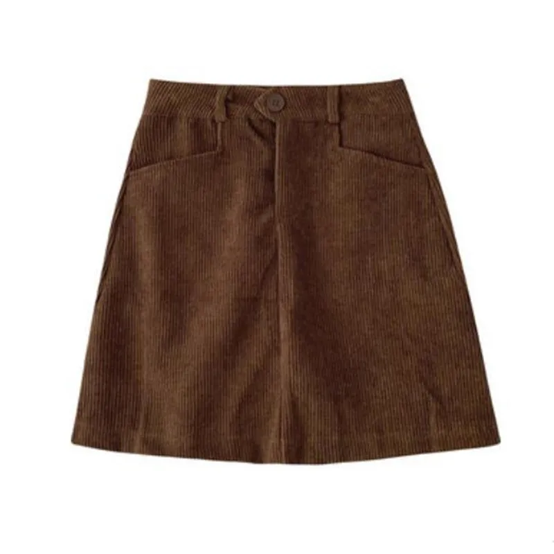 Corduroy Skirts 2021 Autumn Women High Waist Mini Skirt Black Brown A-Line Skirts Female S755 
Corduroy Skirts 2021 Autumn Women High Waist Mini Skirt Black Brown A-Line Skirts Female S755