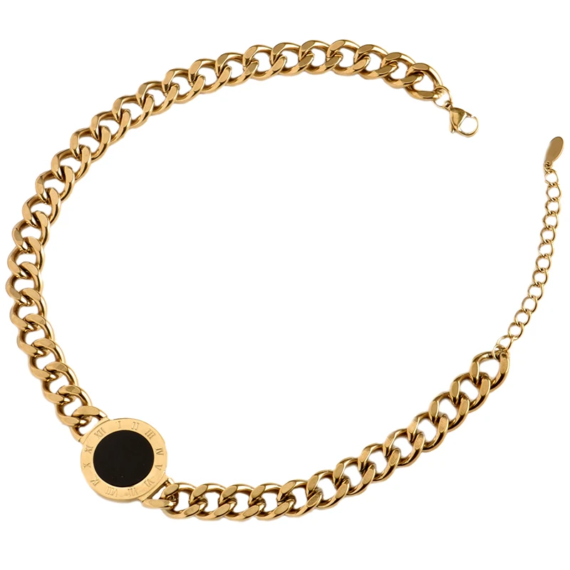 Titanium Steel Choker Roman Numerals Necklace Collar Statement Hip Hop Chunky Gold Color Thick брелок для ключей Women Jewelry
Titanium Steel Choker Roman Numerals Necklace Collar Statement Hip Hop Chunky Gold Color Thick брелок для ключей Women Jewelry