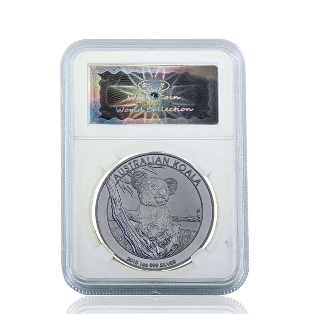 

2015 Silver 1OZ Coin Australian Koala Pattern Commemorative Elizabeth II Collectible W/ Acrylic Case