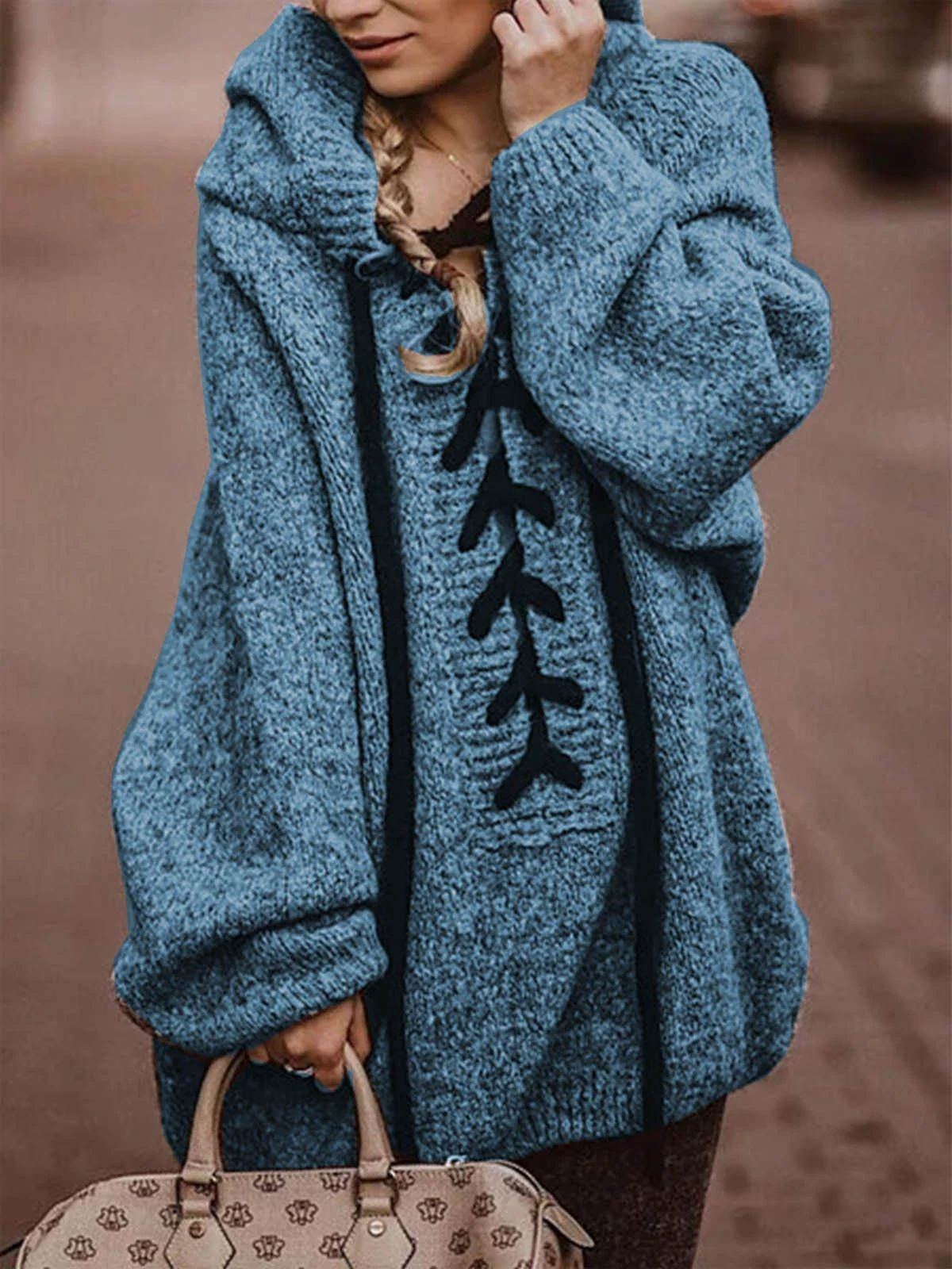 Zoulv Winter Drawstring Black Lace-up Loose Pullover Long Sweet Casual Sweater Pastoral Street Fashion Cute Three-dimensional
Zoulv Winter Drawstring Black Lace-up Loose Pullover Long Sweet Casual Sweater Pastoral Street Fashion Cute Three-dimensional