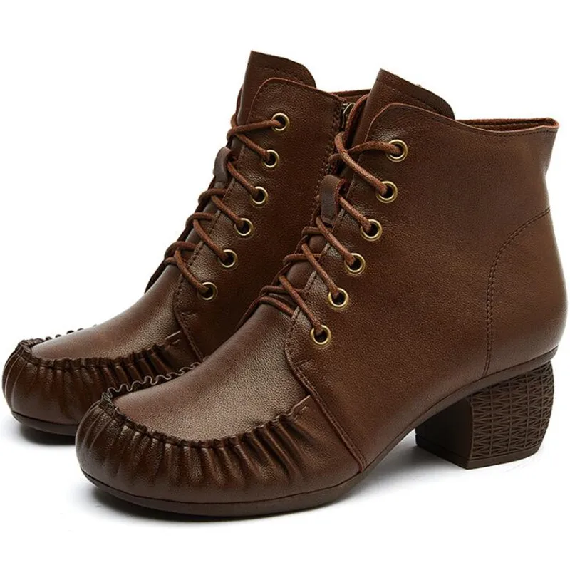 2022 Autumn Winter New Retro High Heel Women Boots High Quality Non-slip Wear Short Boots Plus Velvet Warm Genuine Leather Boots
2022 Autumn Winter New Retro High Heel Women Boots High Quality Non-slip Wear Short Boots Plus Velvet Warm Genuine Leather Boots