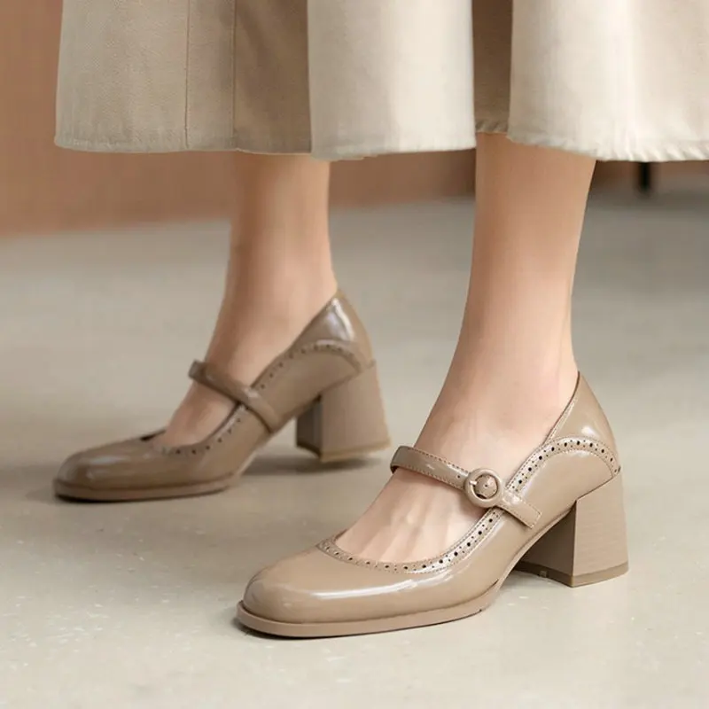 ZawsThia Genuine Cow Split Leather Round Toe Chunky High Heels Buckle Strap Ladies Retro Mary Janes Pumps Brogues Shoes Women
ZawsThia Genuine Cow Split Leather Round Toe Chunky High Heels Buckle Strap Ladies Retro Mary Janes Pumps Brogues Shoes Women