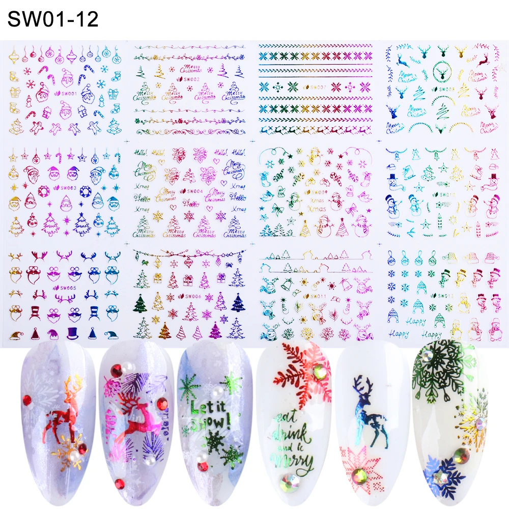 New Year Manicure Decor Holographic Nail Sticker Christmas Decoration Laser Snowflakes Santa Snowman Sliders For Nails
New Year Manicure Decor Holographic Nail Sticker Christmas Decoration Laser Snowflakes Santa Snowman Sliders For Nails