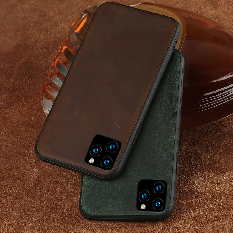 Чехол из натуральной кожи для iphone 11 11Pro Pro Max X XR XS 6 6S 7 8 plus se 360|Бамперы| |