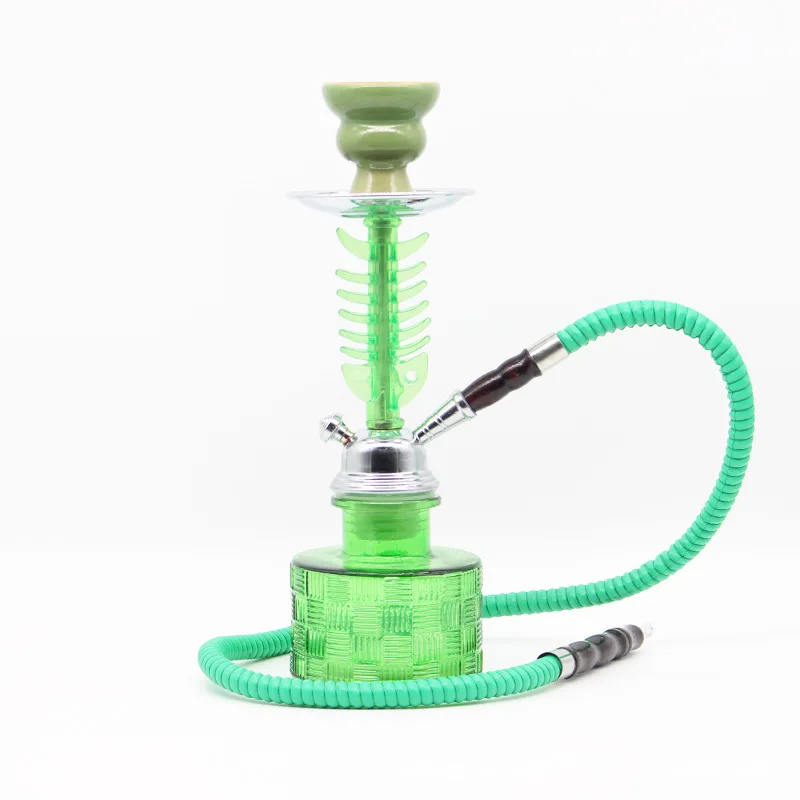 Arab Hookah Fishbone Design Glass Decoration Single Tube Shisha Glass Bottle Ceramic Tobacco Bowl Personal Gifts New Shisha Set
Arab Hookah Fishbone Design Glass Decoration Single Tube Shisha Glass Bottle Ceramic Tobacco Bowl Personal Gifts New Shisha Set