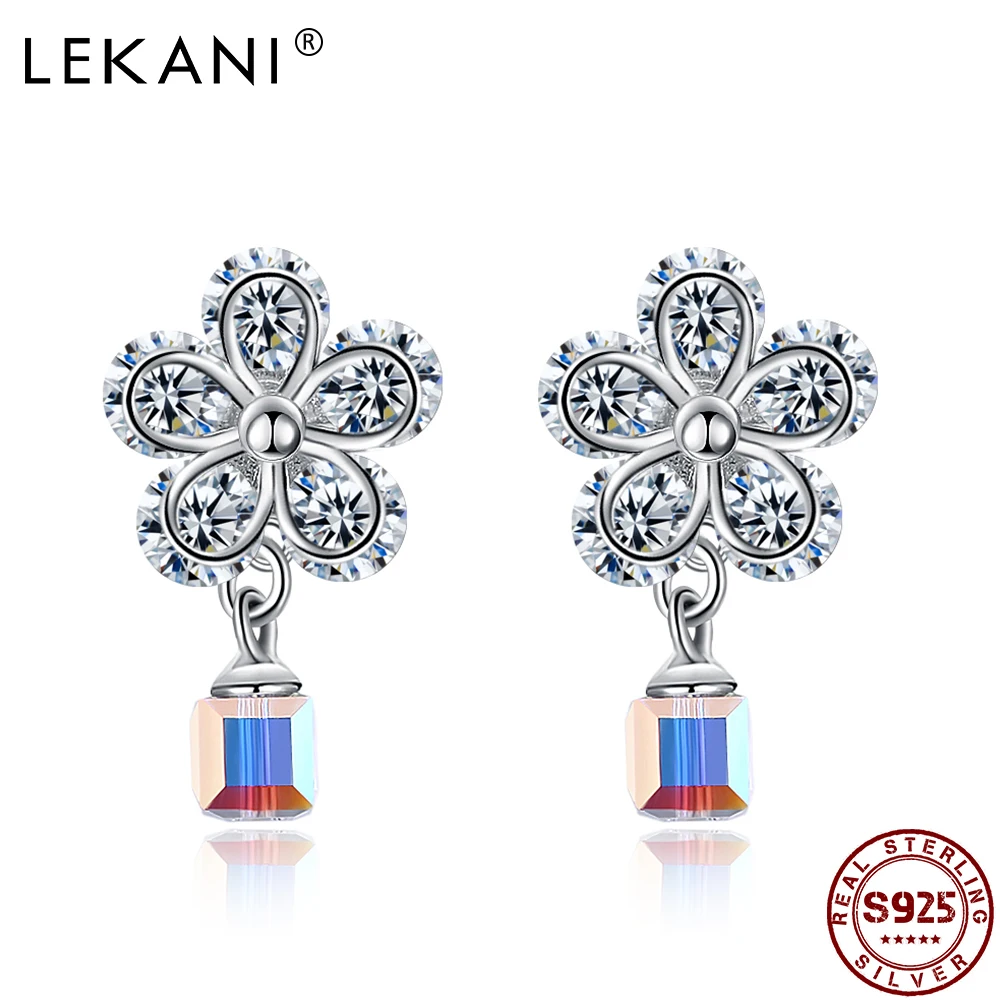 LEKANI 925 Sterling Silver Flower Drop Earrings For Women Austria Crystal Cubic Zircon Earrings Engagement Party Fine Jewelry
LEKANI 925 Sterling Silver Flower Drop Earrings For Women Austria Crystal Cubic Zircon Earrings Engagement Party Fine Jewelry
