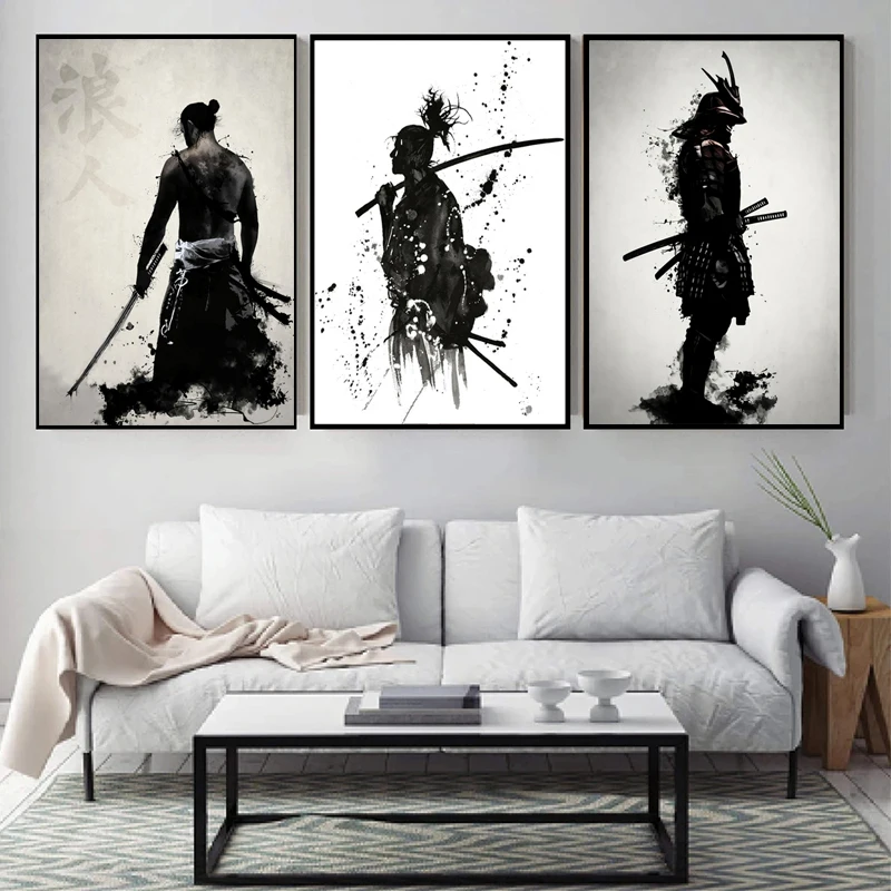 Black and White Japanese Samurai Canvas Painting Vintage Figure Art Print Picture Living Room Wall Home Interior Decor Poster
Black and White Japanese Samurai Canvas Painting Vintage Figure Art Print Picture Living Room Wall Home Interior Decor Poster