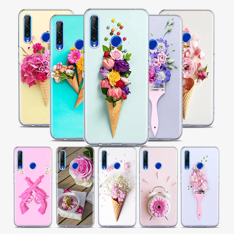 Силиконовый чехол для Honor 30 30S 30i 9 10 9A 9C 9S 9N 10i 10X 9X Lite Pro 5G с изображением мороженого |