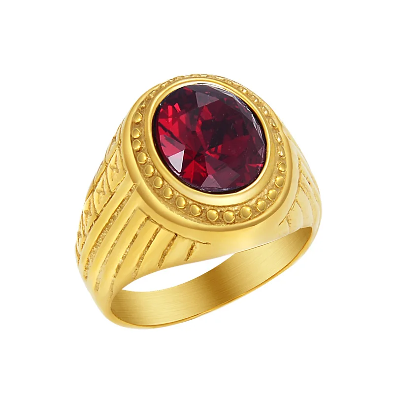 Men Stainless Steel Ring Vintage Gold Color Red/Black Crystal Ring Fashion Party Male Rings Jewelry
Men Stainless Steel Ring Vintage Gold Color Red/Black Crystal Ring Fashion Party Male Rings Jewelry