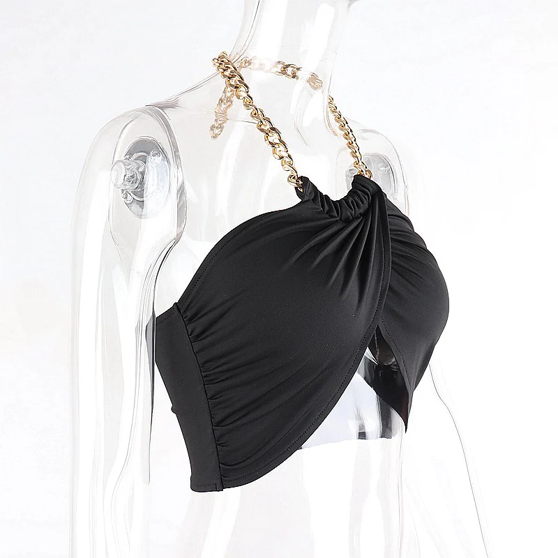 Women Corset Summer Metal Chain Decoration Good-Looking Halter Chest Wrap Backless Tops Casual For Girl LXH
Women Corset Summer Metal Chain Decoration Good-Looking Halter Chest Wrap Backless Tops Casual For Girl LXH