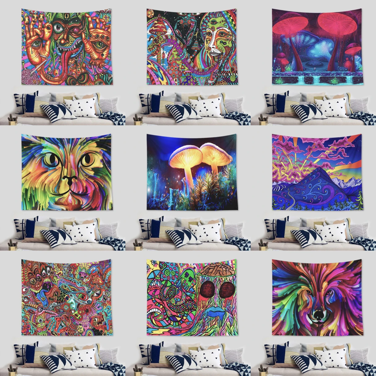 Mushroom Illusory Art Tapestry Ins Tapestry Household Bedside Decoration Cloth Hanging Tapiz 95*73cm/150*130cm/200*150cm
Mushroom Illusory Art Tapestry Ins Tapestry Household Bedside Decoration Cloth Hanging Tapiz 95*73cm/150*130cm/200*150cm