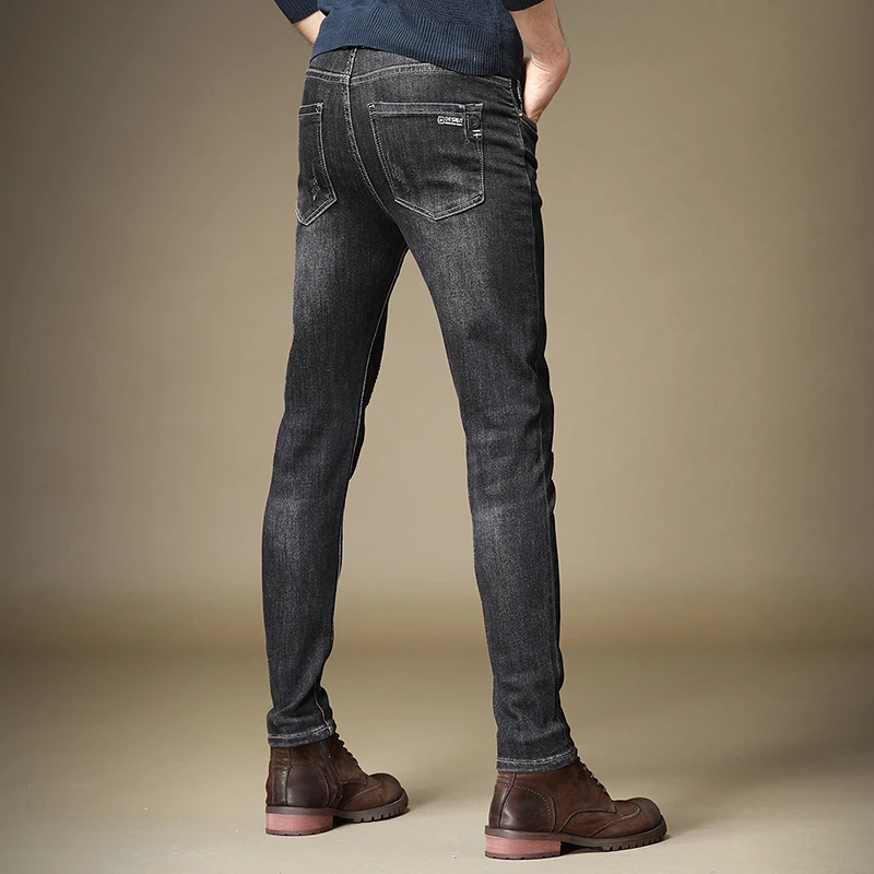 Casual Autumn Men Jeans Black Slim Fit Pencil Pants
Casual Autumn Men Jeans Black Slim Fit Pencil Pants