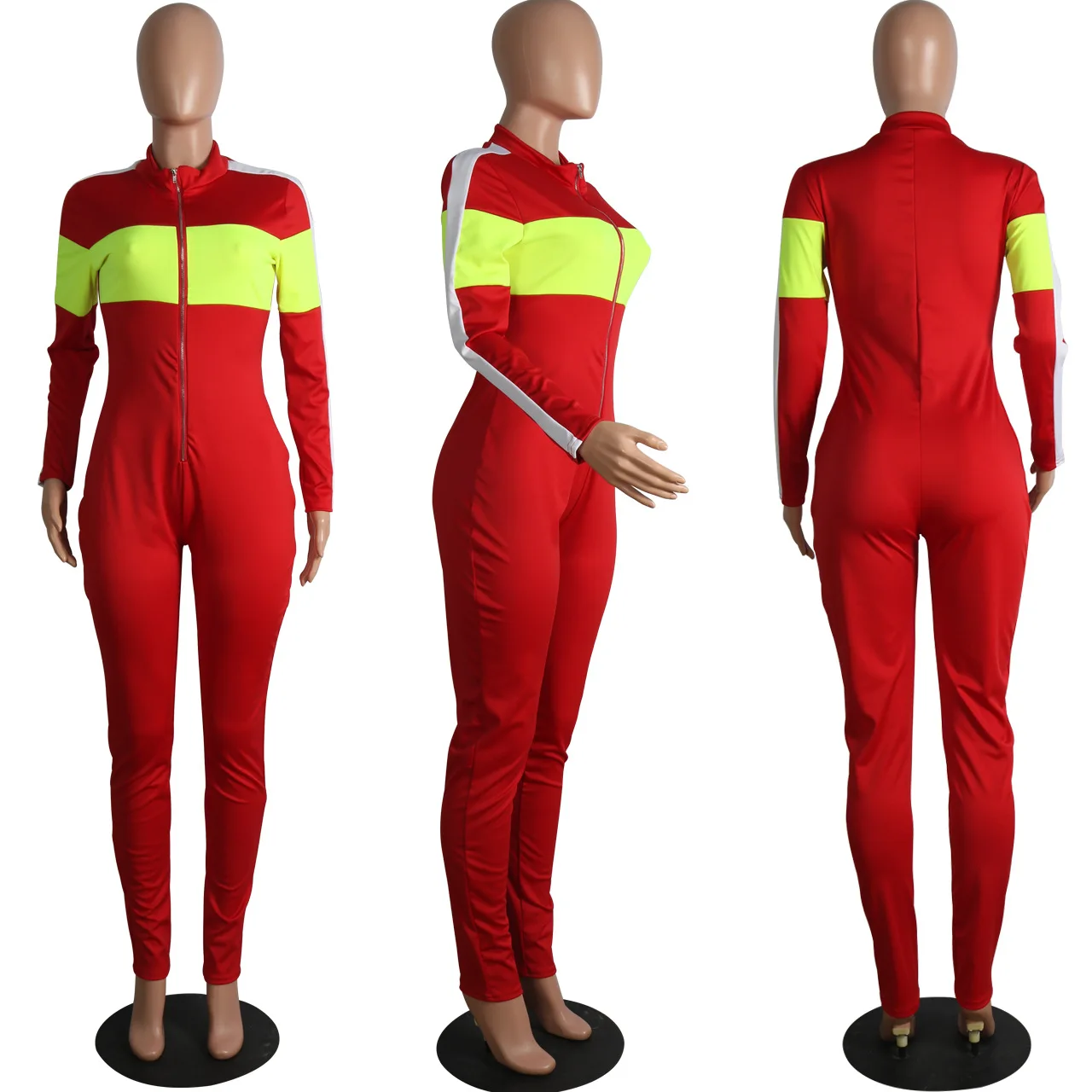 Neon Stripes Sexy Skinny Overall for Women Long Sleeve Zipper Front Bodycon One Piece Jumpsuits Plus Size Bandage Party Rompers
Neon Stripes Sexy Skinny Overall for Women Long Sleeve Zipper Front Bodycon One Piece Jumpsuits Plus Size Bandage Party Rompers