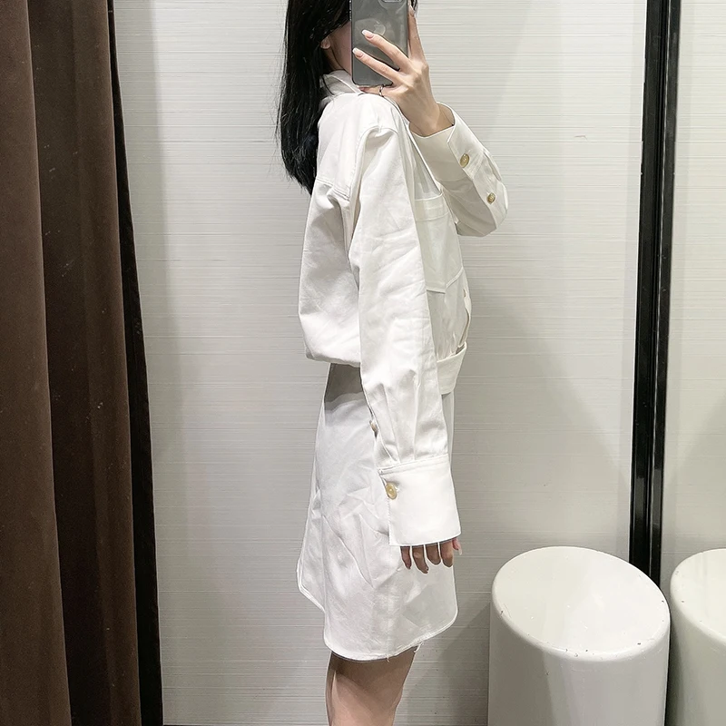 HWLZLTZHT Fashion Buttons White Dresses Women Elegant Turn Down Collar Mini Dress Women Casual Asymmetrical Dresses Ladies
HWLZLTZHT Fashion Buttons White Dresses Women Elegant Turn Down Collar Mini Dress Women Casual Asymmetrical Dresses Ladies