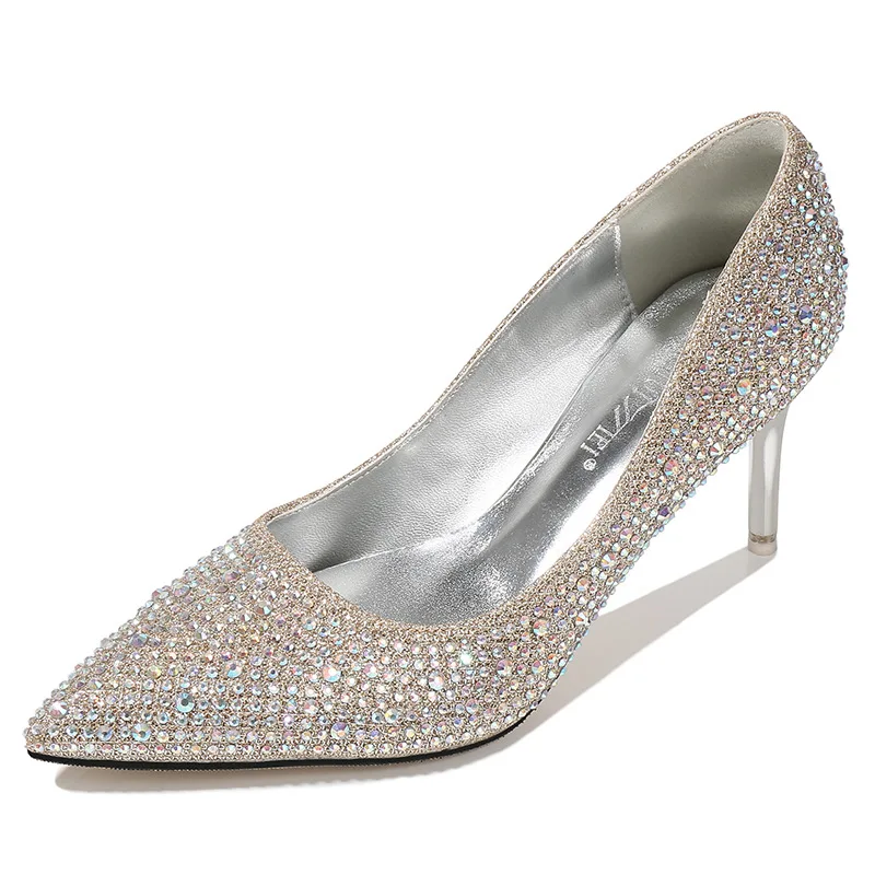 2020 spring single shoes women's sequins new shallow mouth pointed high heels thin heel sexy diamond women's shoes
2020 spring single shoes women's sequins new shallow mouth pointed high heels thin heel sexy diamond women's shoes