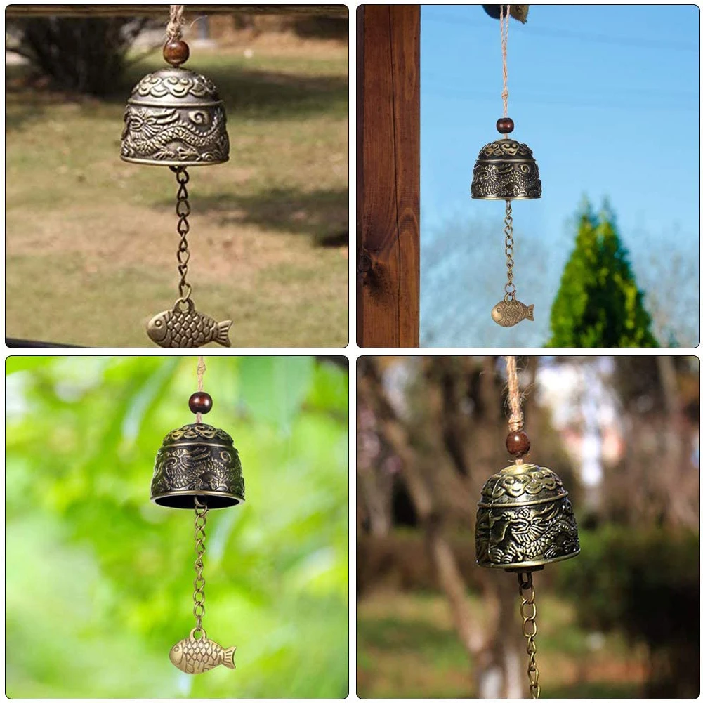 2PCS Bell Vintage Wind Chime Chinese Fengshui Dragon Pattern Bell Ornament With Fish Pendant Metal Decoration Luck Home Car 
2PCS Bell Vintage Wind Chime Chinese Fengshui Dragon Pattern Bell Ornament With Fish Pendant Metal Decoration Luck Home Car