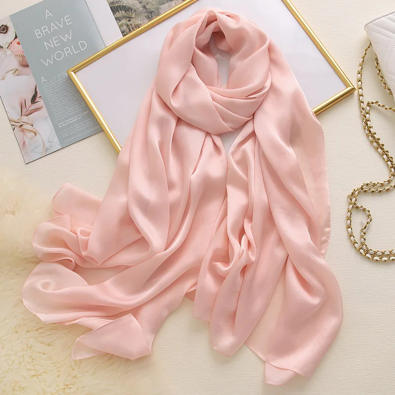 2021 Fashion Women 100% Pure Silk Scarf Female Luxury Brand Plain Solid Color Foulard Shawls and Scarves Beach Cover-Ups Hijab
2021 Fashion Women 100% Pure Silk Scarf Female Luxury Brand Plain Solid Color Foulard Shawls and Scarves Beach Cover-Ups Hijab