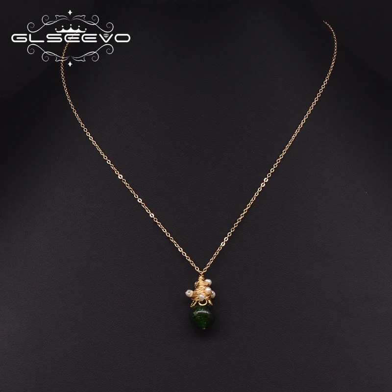 GLSEEVO Temperament Sands Glass Charms Pendant Necklace For Women Party Natural Pearl Necklace Handmade Luxury Jewellery GN0234 
GLSEEVO Temperament Sands Glass Charms Pendant Necklace For Women Party Natural Pearl Necklace Handmade Luxury Jewellery GN0234