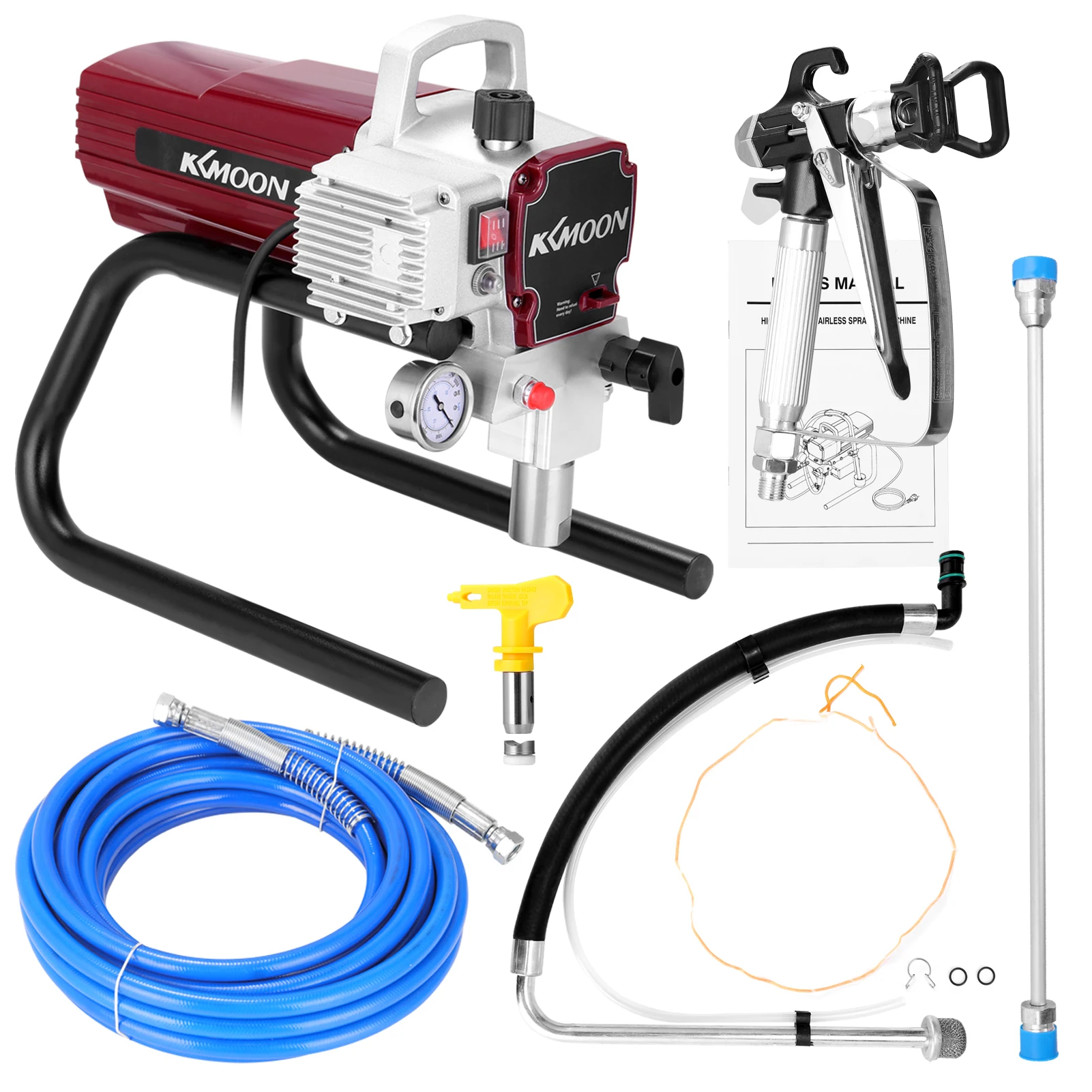 KKmoon 1800W High-pressure Airless Spray Gun Airbrush Electric Airless Spraying Gun Machine Paint Sprayer Painting Machine Tool
KKmoon 1800W High-pressure Airless Spray Gun Airbrush Electric Airless Spraying Gun Machine Paint Sprayer Painting Machine Tool