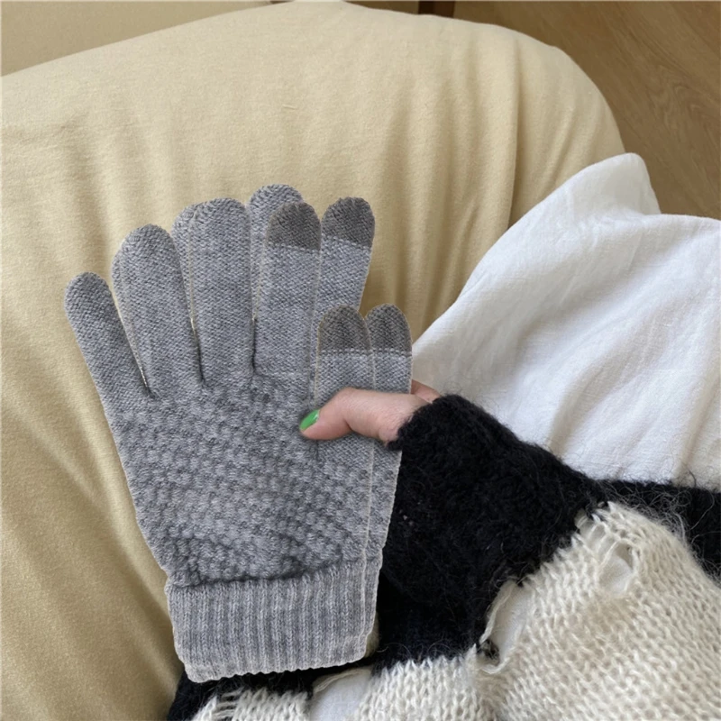 Unisex Winter Knit Touch Screen Gloves Solid Color Windproof Full Finger Mittens Q1QA
Unisex Winter Knit Touch Screen Gloves Solid Color Windproof Full Finger Mittens Q1QA