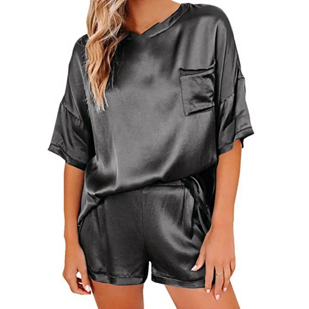 80% Dropshipping!!Women Satin Solid Color Short Sleeve Top Shorts Nightwear Pajama Set for Bathroom
80% Dropshipping!!Women Satin Solid Color Short Sleeve Top Shorts Nightwear Pajama Set for Bathroom