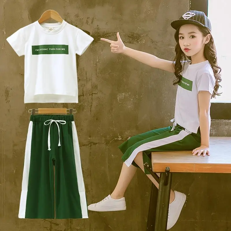 Girls Clothing Sets Summer Short Sleeve T-Shirt+Pants Teenage Outfits Kids Cotton Outwear Children Girl Clothes Set 7 8 9 10 11 
Girls Clothing Sets Summer Short Sleeve T-Shirt+Pants Teenage Outfits Kids Cotton Outwear Children Girl Clothes Set 7 8 9 10 11
