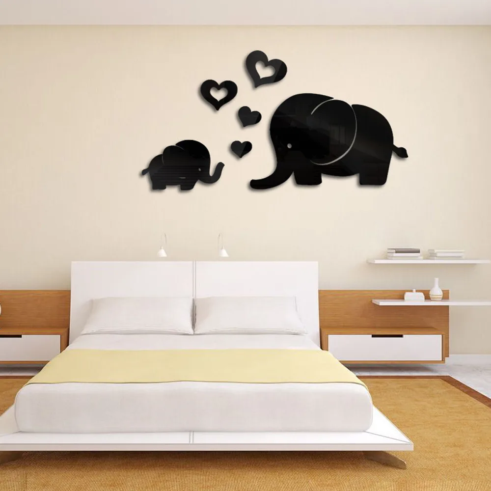 1 Set Mirror Wall Sticker Decal Butterflies 3D Art Party Wedding Home Decors Elephant On Sale 20May13 | Дом и сад