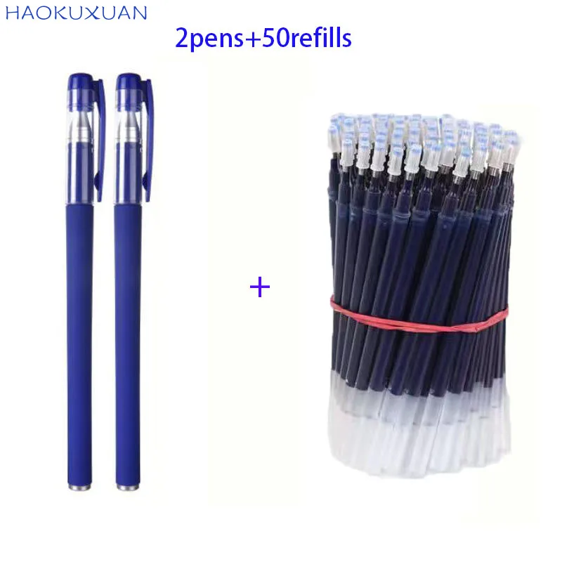 

Офисная гелевая ручка 52 шт./лот, Сменный Набор 0,5 мм, синие, черные, красные чернила, стержень для ручки, гелевая ручка, сменные стержни для шко...