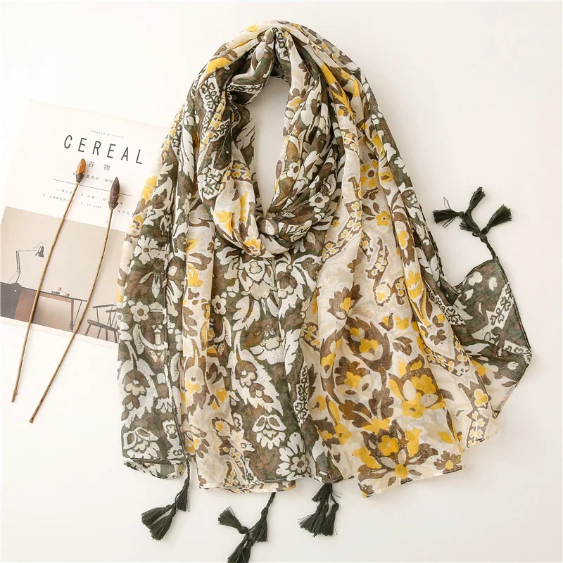 VISROVER 90*180cm New Summer Beach Scarf Woman Flower Printing Viscose Wrap Fashion Tassel Shawls Hijab Party Gift Wholesales
VISROVER 90*180cm New Summer Beach Scarf Woman Flower Printing Viscose Wrap Fashion Tassel Shawls Hijab Party Gift Wholesales