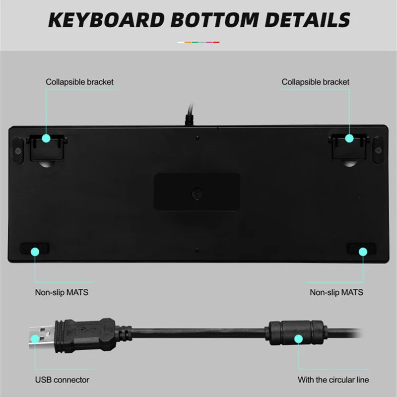 Wired Mechanical Keyboard USB RGB Backlit LED 87-key Caps Anti-ghosting Gaming Mechanical Feeling Keyboard For Gamer PC Laptop
Wired Mechanical Keyboard USB RGB Backlit LED 87-key Caps Anti-ghosting Gaming Mechanical Feeling Keyboard For Gamer PC Laptop