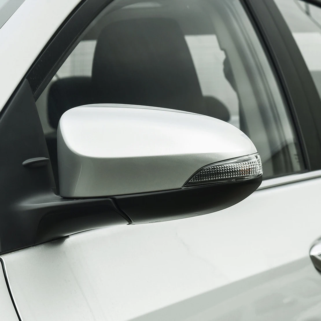Серебристый автомобильный левый зеркальный чехол из АБС-пластика подходит для