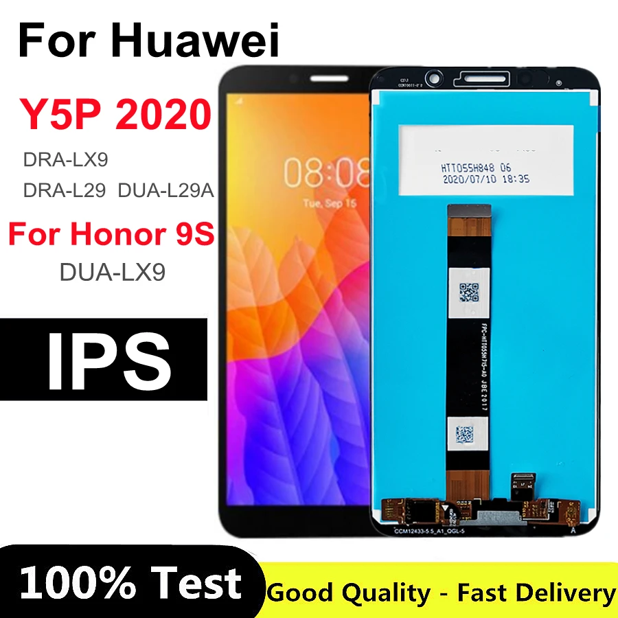 5.45" For Huawei Y5P 2020 LCD DRA-LX9 DRA-L29 DUA-L29A LCD Display Touch Screen Digitizer Assembly For Honor 9S DUA-LX9 LCD
5.45" For Huawei Y5P 2020 LCD DRA-LX9 DRA-L29 DUA-L29A LCD Display Touch Screen Digitizer Assembly For Honor 9S DUA-LX9 LCD