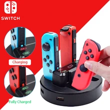 Portable Accessories For Nintendo Switch Controller Charger Docking Switch Joycon Station Ac Adapter Support 4 Joy-con Charging