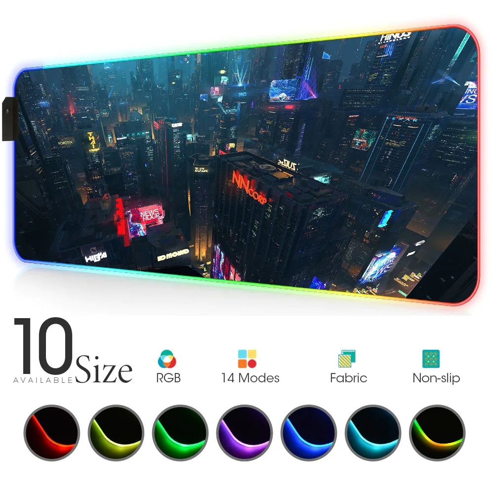 Городской неоновый коврик для мыши RGB, черный светодиодный коврик для мыши, большие настольные коврики, Настольный коврик для ПК, игровой ко...
Городской неоновый коврик для мыши RGB, черный светодиодный коврик для мыши, большие настольные коврики, Настольный коврик для ПК, игровой ко...