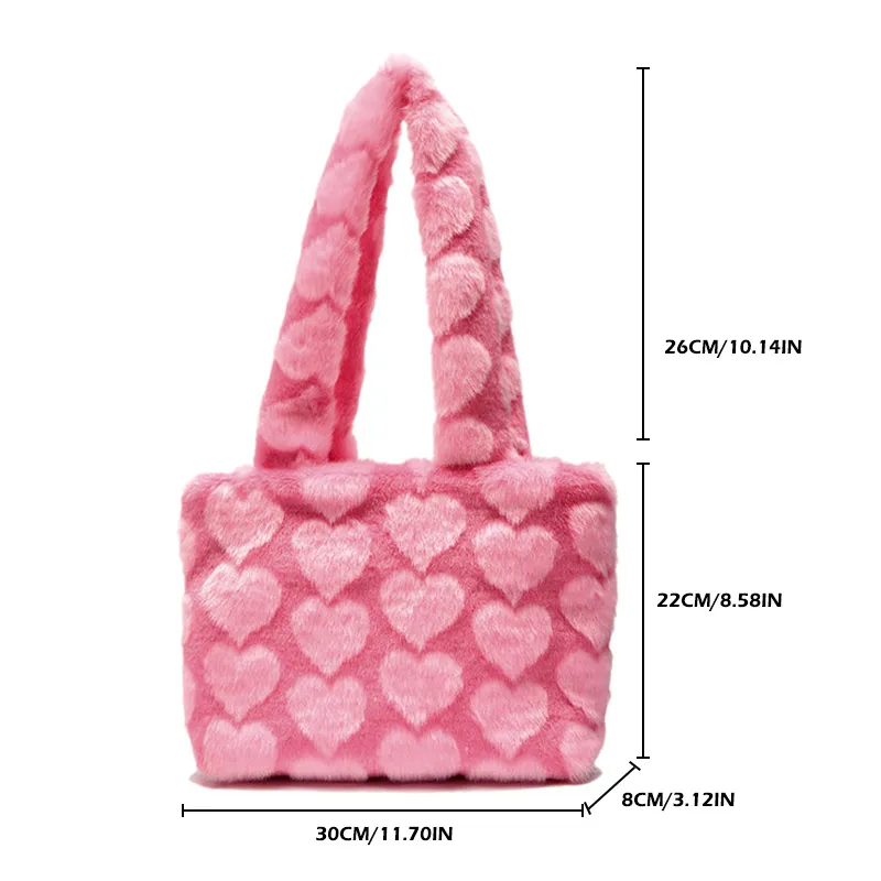 New Winter Fluffy Big Shoulder Bag For Women Leopard Zebra Print Underarm Bags Love Heart Pattern Soft Plush Warm Fur Tote Bags
New Winter Fluffy Big Shoulder Bag For Women Leopard Zebra Print Underarm Bags Love Heart Pattern Soft Plush Warm Fur Tote Bags