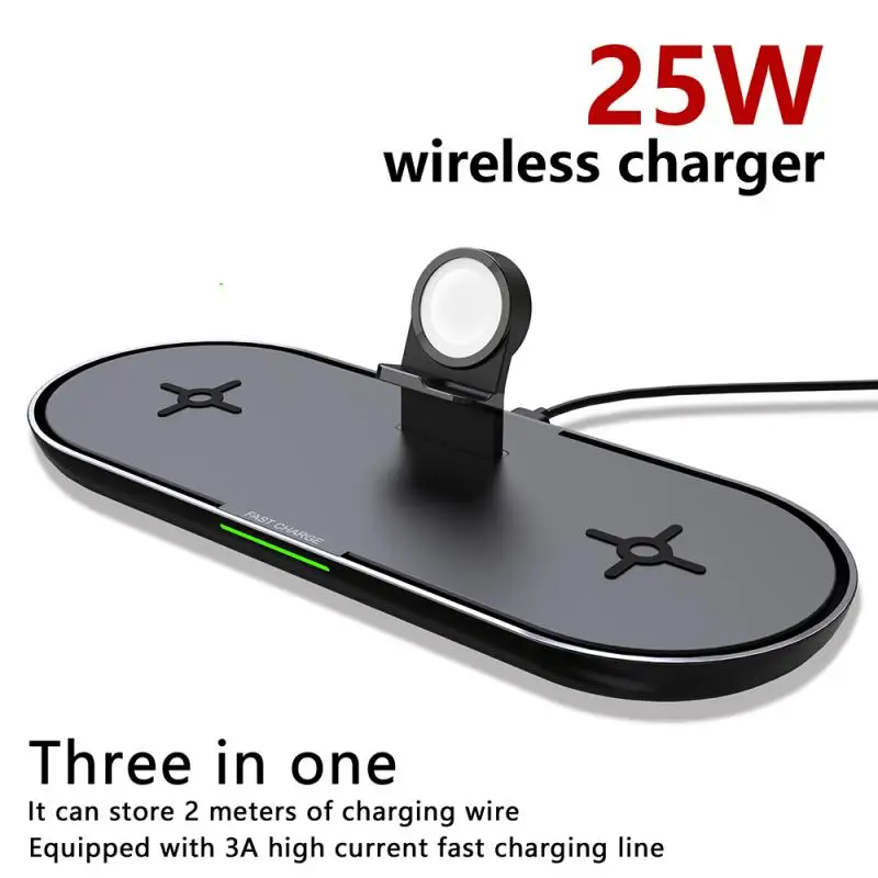 Qi 3 In1 Wireless Charger Stand For IPhone 12 Pro Max Samsung Xiaomi Fast Wireless Charging Station For Airpods For Apple Watch
Qi 3 In1 Wireless Charger Stand For IPhone 12 Pro Max Samsung Xiaomi Fast Wireless Charging Station For Airpods For Apple Watch