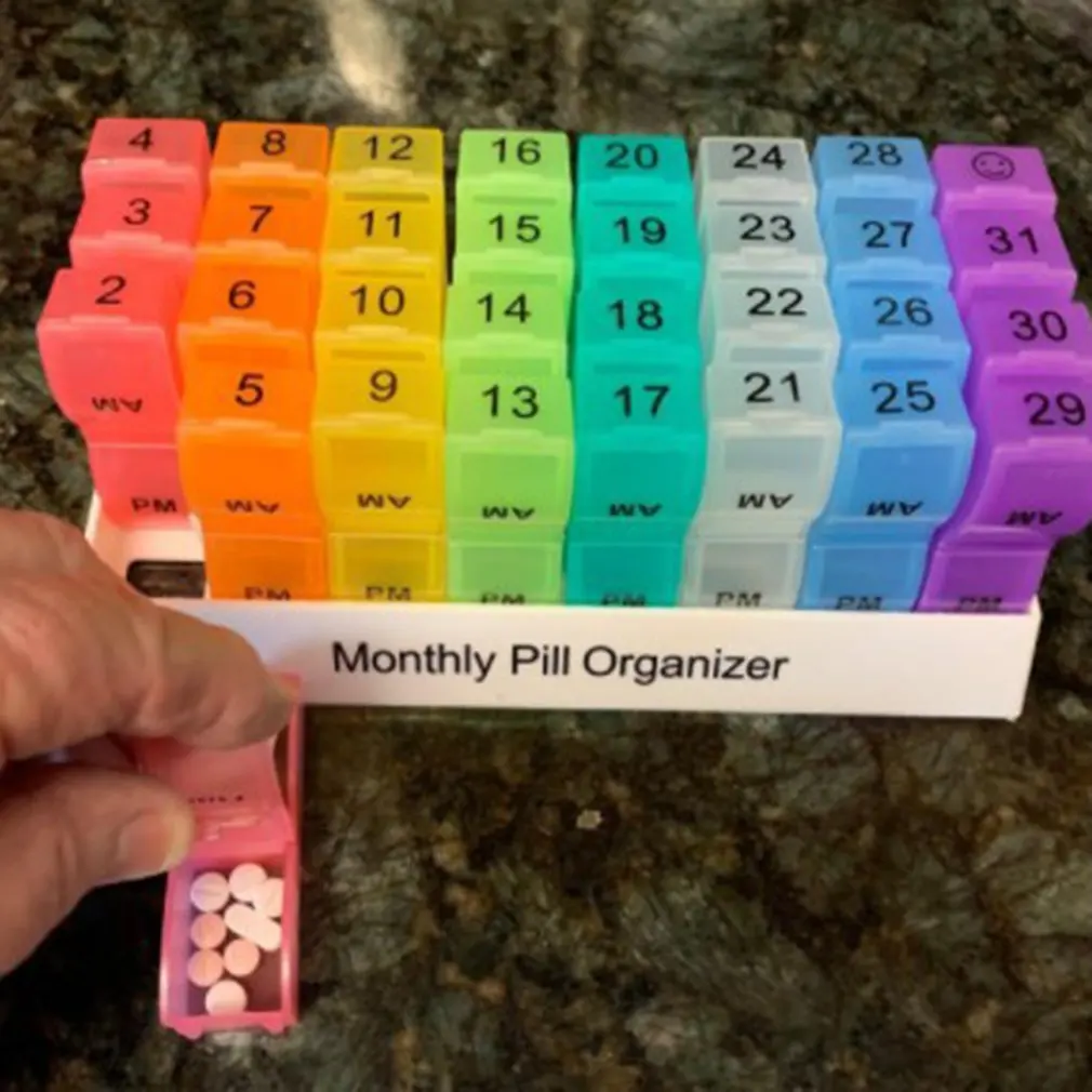 32 Grids Pill Box Safety Portable Monthly Pill Organizer Medicine Box Holder Tablet Pill Storage Case With Chassis
32 Grids Pill Box Safety Portable Monthly Pill Organizer Medicine Box Holder Tablet Pill Storage Case With Chassis