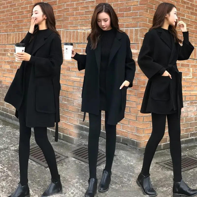 2021 New Korean Style Spring And Autumn Clothes Thin Woolen Coat Women Black Loose Pocket Mid-Length Woolen Coat Women
2021 New Korean Style Spring And Autumn Clothes Thin Woolen Coat Women Black Loose Pocket Mid-Length Woolen Coat Women