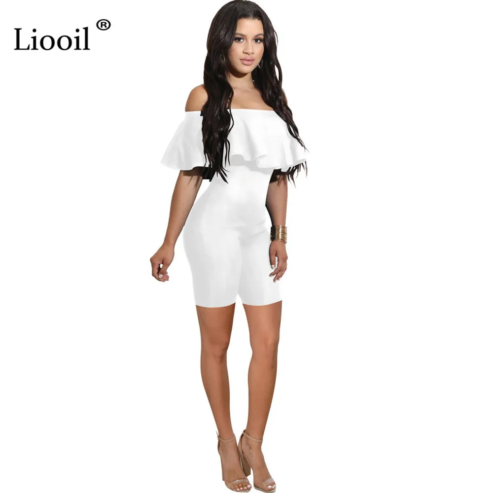 Liooil Off Shoulder Sexy Ruffle Bodycon Playsuit Women 2021 Short Sleeve Black Whiter Party Club Rompers Womens Jumpsuit Shorts
Liooil Off Shoulder Sexy Ruffle Bodycon Playsuit Women 2021 Short Sleeve Black Whiter Party Club Rompers Womens Jumpsuit Shorts