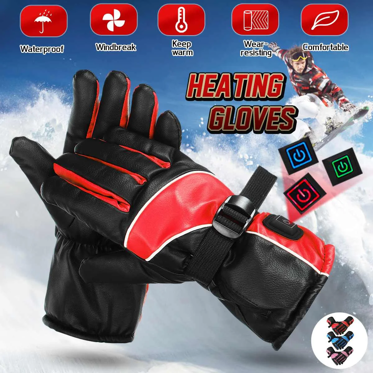 Sales Winter Gloves Outdoor Thickening Fleece Lined Men Women's Waterproof Touch Screen Non-slip Camping Thermal 3 gear heating
Sales Winter Gloves Outdoor Thickening Fleece Lined Men Women's Waterproof Touch Screen Non-slip Camping Thermal 3 gear heating