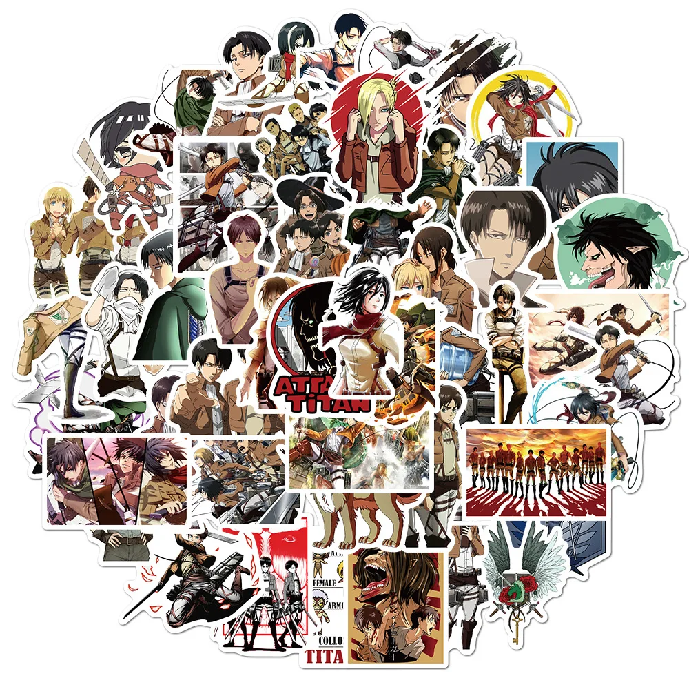 50-100Pcs/Pack Attack On Titan Anime Stickers Skateboard Guitar Laptop Motorcycle Luggage Bicycle Decoration Stickers For Kids
50-100Pcs/Pack Attack On Titan Anime Stickers Skateboard Guitar Laptop Motorcycle Luggage Bicycle Decoration Stickers For Kids