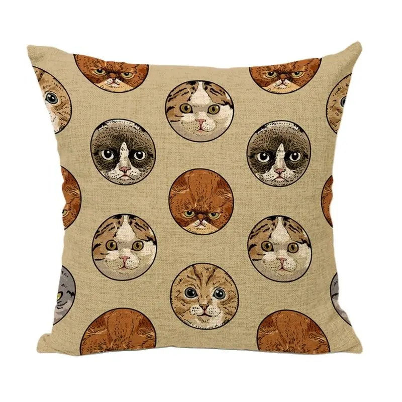 Lovely French Bulldog Ocean Series Cat Donuts Food British London Flag Cushion Cover Rustic Bow And Arrow Set Home Car Seat Deco | Дом и сад