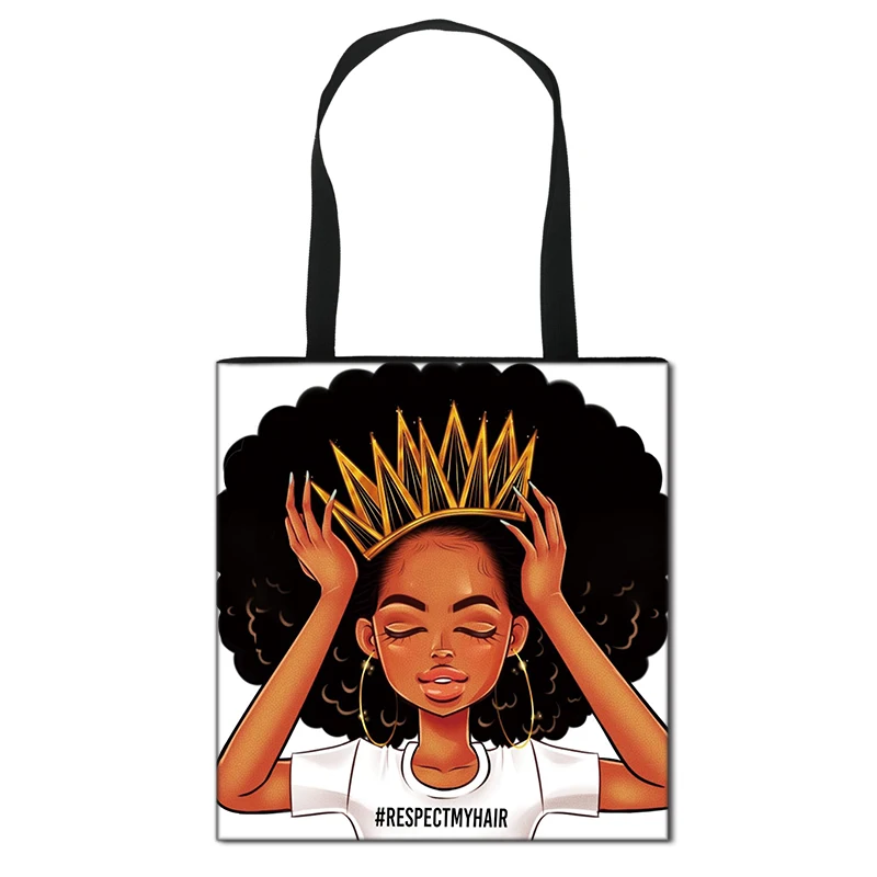 Afro Girl Print Totes Africa Women Fashion Handbag Ladies Shopping Bag Teenager Black Brown Girl Shoulder Bag for Travelling
Afro Girl Print Totes Africa Women Fashion Handbag Ladies Shopping Bag Teenager Black Brown Girl Shoulder Bag for Travelling